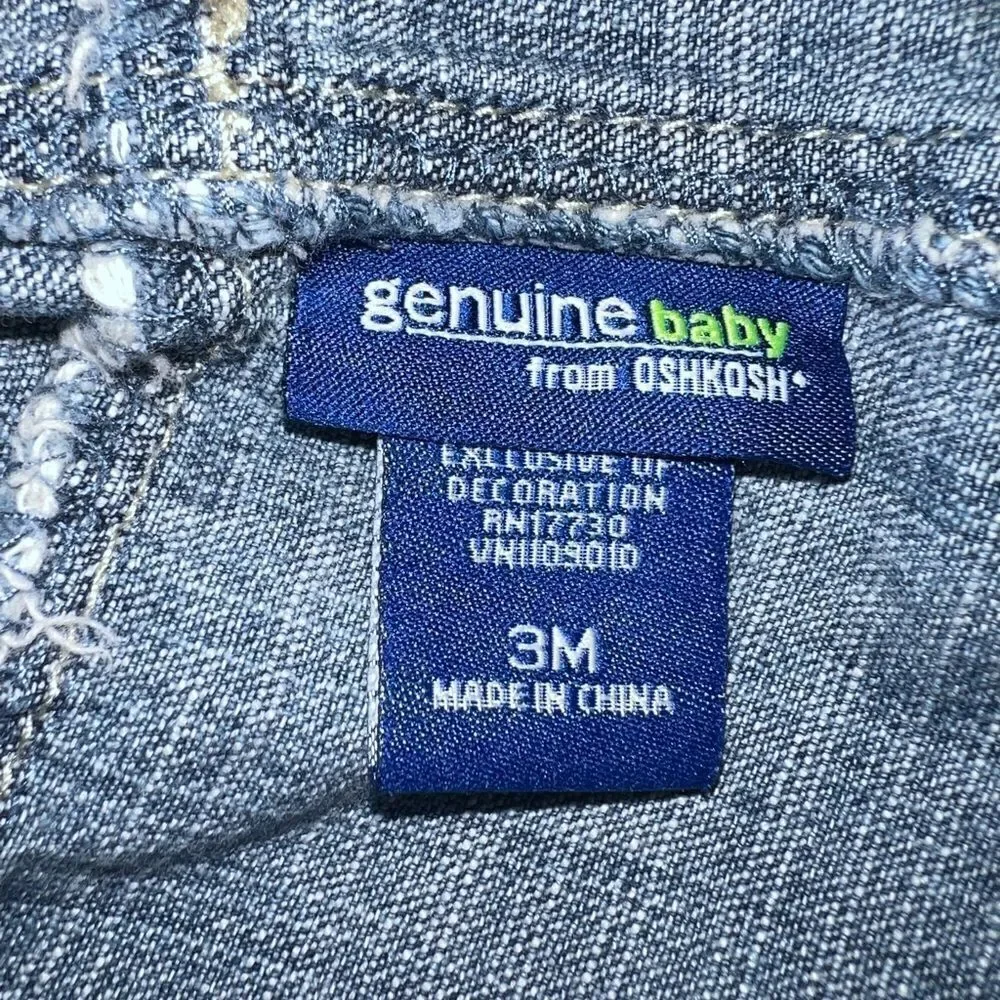 ‎Oshkosh’Bgosh denim overalls babies size 3 months